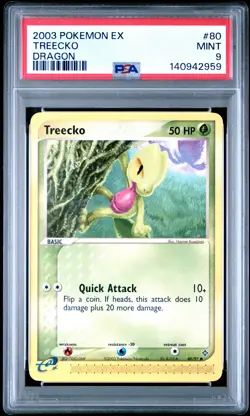 2003 POKEMON EX DRAGON #80 TREECKO PSA 9 - Image 1