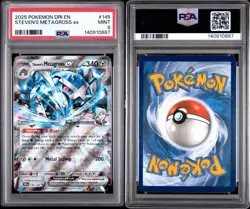 Pokemon 2025 Steven's Metagross EX Holo Card 145/182 Sv10 Destined Rivals PSA 9! - Image 5