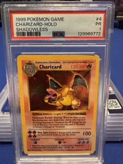 Pokemon Charizard 4/102 Base Set Shadowless Holo Rare 1999 PSA 1 English - Image 1