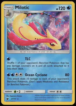 Milotic 27/111 NM Crimson Invasion Rare Holo Pokemon - Image 1