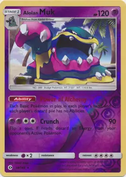 Pokemon - Alolan Muk - 58/149 - Holo Rare - Reverse Holo - Sun & Moon Base Set - - Image 1