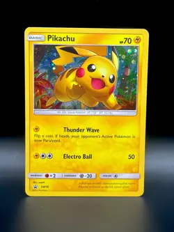 Pikachu Black Star Promo SM76 Cosmos Holo Pokemon TCG - Image 1