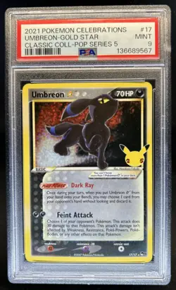 2021 Pokemon SWSH Celebrations Umbreon Classic Collection #17/17 PSA 9 - Image 1
