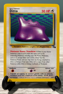 1999 Pokemon Fossil DITTO Non-Holo Rare 18/62 WOTC - Lightly Played - Image 1