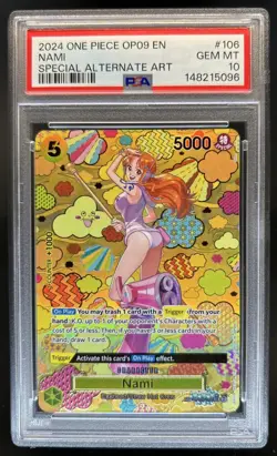 2024 One Piece Emperors in the New World Nami Special Alt Art #OP08-106 PSA 10 - Image 1