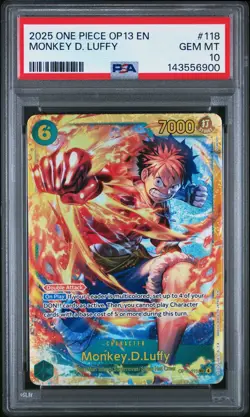 2025 ONE PIECE OP13-CARRYING ON HIS WILL #118 MONKEY D. LUFFY PSA 10 - Image 1