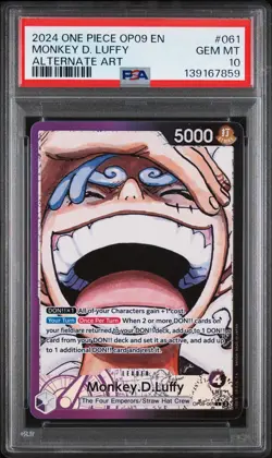 2024 One Piece Monkey D. Luffy Alternate Art Leader OP09-061 PSA 10 - Image 1