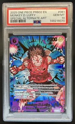 2025 One Piece The Best Vol. 2 Monkey D. Luffy Promo Alt Art #EB02-061 PSA 10 - Image 1