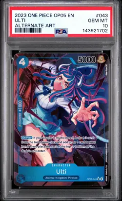 2023 ONE PIECE OP05-AWAKENING OF THE NEW ERA ALTERNATE ART #043 ULTI PSA 10 - Image 1