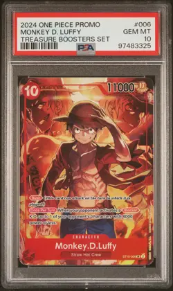 2024 ONE PIECE PROMOS TREASURE BOOSTERS SET #006 MONKEY D. LUFFY PSA 10 - Image 1