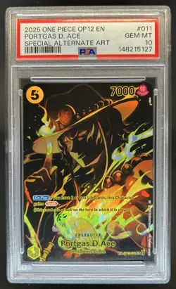 2025 One Piece Portgas.D.Ace Special Alt Art #ST13-011 PSA 10 - Image 1