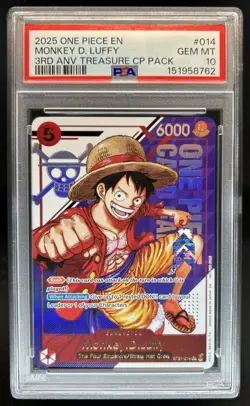2025 One Piece 3rd Anniversary Treasure CP Pack Monkey D Luffy #ST21-014 PSA 10 - Image 1