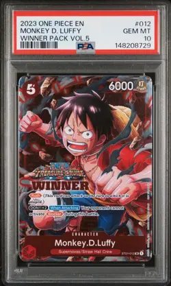 2023 ONE PIECE PROMOS WINNER PACK VOL.5 #012 MONKEY D. LUFFY PSA 10 - Image 1