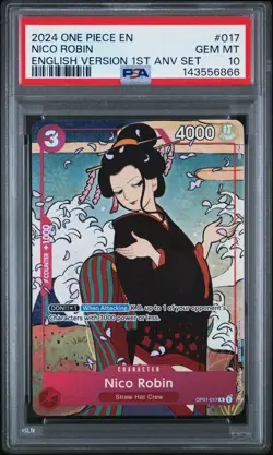2024 ONE PIECE ENGLISH VERSION 1ST ANNIVERSARY SET #017 NICO ROBIN PSA 10 - Image 1