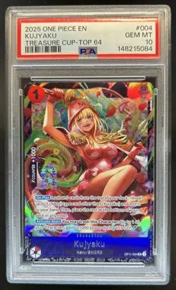 2025 One Piece Treasure Cup Top 64 Kujyaku #OP11-004 PSA 10 GEM MINT - Image 1