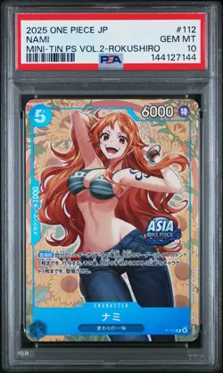 2025 ONE PIECE JPN MINI-TIN PACK SET VOL.2 KOUSHI ROKUSHIRO #112 NAMI PSA 10 - Image 1