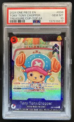 2024 One Piece Treasure Cup Top 64 Tony Tony Chopper #EB01-006 PSA 10 GEM MINT - Image 1