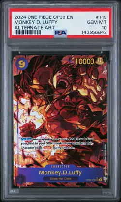 2024 ONE PIECE EMPERORS IN THE NEW WORLD ALT ART #119 MONKEY D. LUFFY PSA 10 - Image 1