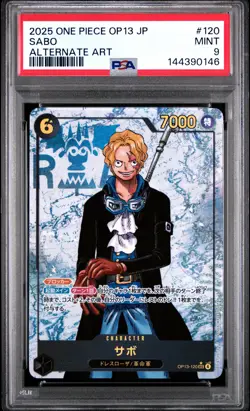2025 ONE PIECE JPN OP13-CARRYING ON HIS WILL ALTERNATE ART #120 SABO PSA 9 - Image 1