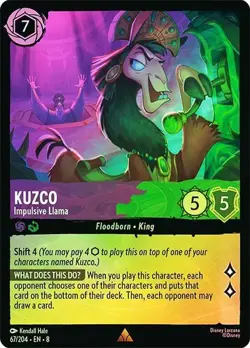 Kuzco Impulsive Liama 67/204 Disney Lorcana Reign of Jafar Rare Cold Foil - Image 1