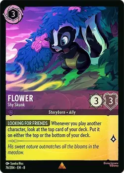 Flower - Shy Skunk 76/204 DISNEY LORCANA Reign of Jafar RARE Cold Foil - Image 1