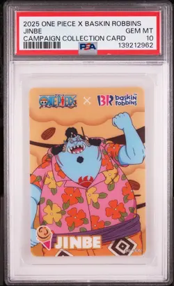 2025 ONE PIECE X BASKIN ROBBINS ONE PIECE CAMPAIGN COLLECTION CARDS JINBE PSA 10 - Image 1