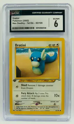 Dratini 63/105 Neo Destiny 1st Edition CGC 6 English Pokemon Card Slab - Image 1