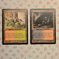 Magic The Gathering Onslaught Land Lot 2 Bloodstained Mire Wooded Foothills - Image 1