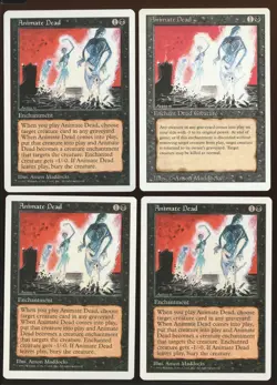 4x Animate Dead Uncommon LP/NM Revised 3rd 5th Edition Playset Magic Gathering - Image 1
