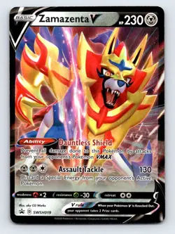 2020 Pokemon Brilliant Stars ZAMAZENTA V SWSH019 Black Star Promo - Image 1
