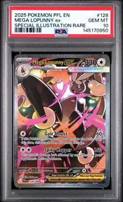 2025 POKEMON PHANTASMAL FLAMES SPECIAL ILLUSTRATION RARE MEGA LOPUNNY EX PSA 10 - Image 1