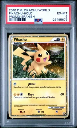 2010 POKEMON WORLD COLLECTION SPANISH PIKACHU-HOLO PSA 6 - Image 1