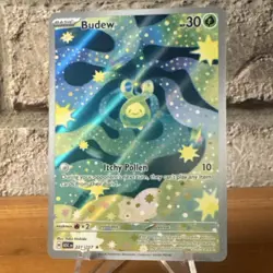 Pokemon TCG Budew 221/217 ASC Basic Holo Plant Creature Card English 2023 - Image 1