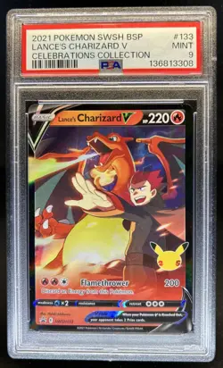 2019-2023 Pokemon SWSH Black Star Promos Lance's Charizard V #SWSH133 PSA 9 - Image 1