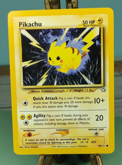 Pokemon Pikachu Neo Genesis Rare Regular 70/111 Card Trading Card TC - Image 2