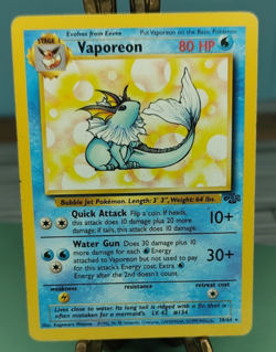 Pokemon Vaporeon 28/64 Jungle HP Regular Trading Card TCG - Image 1