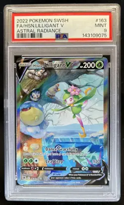 2022 Pokemon SWSH Hisuian Lilligant V Full Art Ultra Rare #163/189 PSA 9 - Image 1