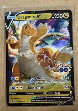 Pokemon TCG Dragonite V Pokemon Go SWSH235 Black Star Promo - Image 1