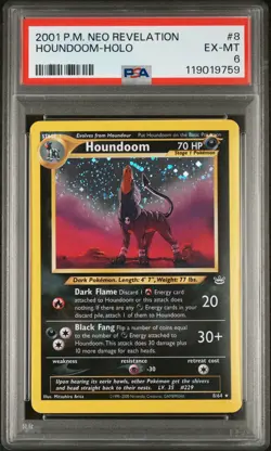 2001 POKEMON NEO REVELATION #8 HOUNDOOM-HOLO PSA 6 - Image 1