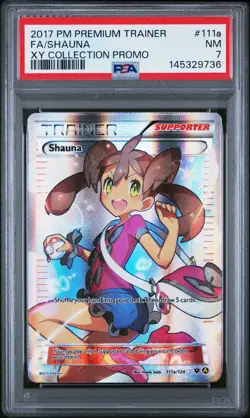 2017 POKEMON PREMIUM TRAINER XY COLLECTION PROMO #111A FULL ART/SHAUNA PSA 7 - Image 1