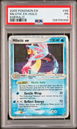 SWIRL PSA 1 PR 2005 Pokemon EX Emerald Milotic EX Holo Foil Rare 96/106 SHINY - Image 1