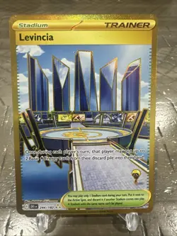 Pokemon Levincia 244/182 SV10 Destined Rivals Holo Hyper Rare Trainer Stadium - Image 1