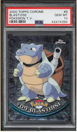 2000 TOPPS CHROME POKEMON T.V. #9 BLASTOISE PSA 10 - Image 1