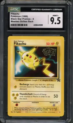 Pokemon CGC 9.5 Mint+ WB Pokemon The First Movie Stamped Promo Pikachu #4 - Image 1
