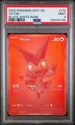2025 Pokemon Black Bolt Victini #171 BLK EN GEM MT PSA 10 Black White Rare - Image 1