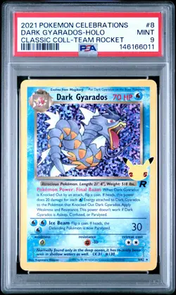 2021 POKEMON CELEBRATIONS CLASSIC COLLECTION #8 DARK GYARADOS-HOLO PSA 9 - Image 1