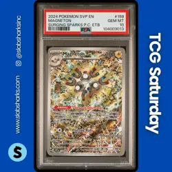 2024 POKEMON SV BLACK STAR PROMO SURGING SPARKS P.C. ETB #159 MAGNETON PSA 10 - Image 1