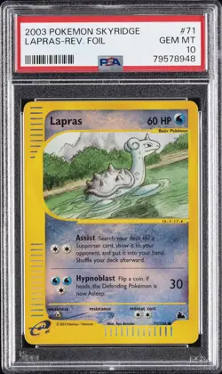2003 POKEMON SKYRIDGE #71 LAPRAS-REVERSE FOIL PSA 10 - Image 1