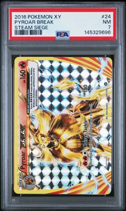 2016 POKEMON XY STEAM SIEGE #24 PYROAR BREAK PSA 7 - Image 1