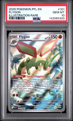 2025 POKEMON PFL EN-PHANTASMAL FLAMES ILLUSTRATION RARE #101 FLYGON PSA 10 - Image 1